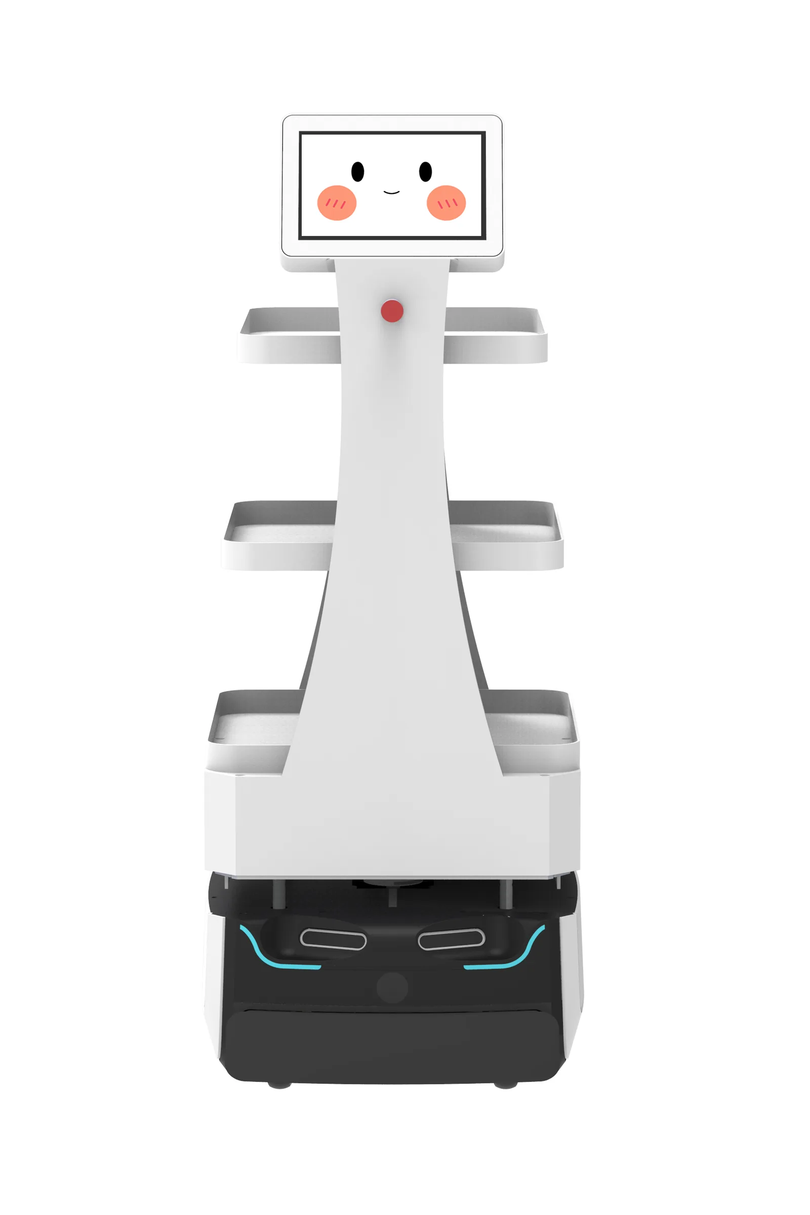 Futural Robotics FTR50O autonomous delivery robot — open-tray design for meals, medication and linen transport in nursing homes